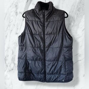 Black Lightweight Puffer Vest | Zip Front with pockets